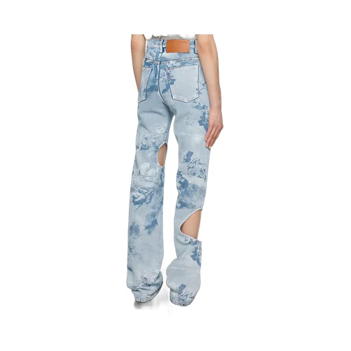 Cut-Out Detail Denim Jeans