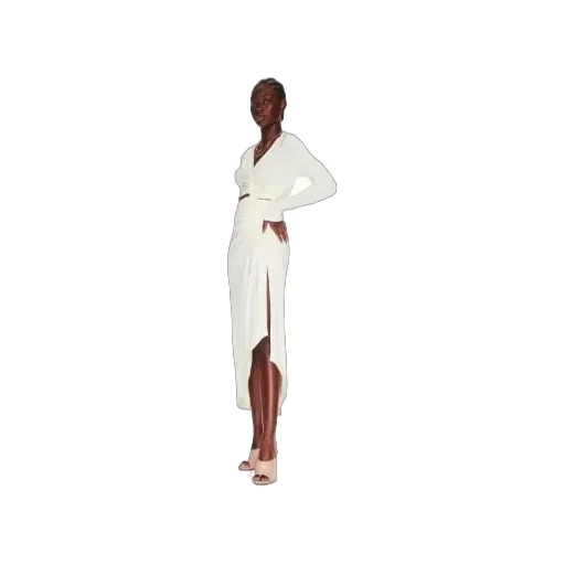 Ruched Long-Sleeved Dress