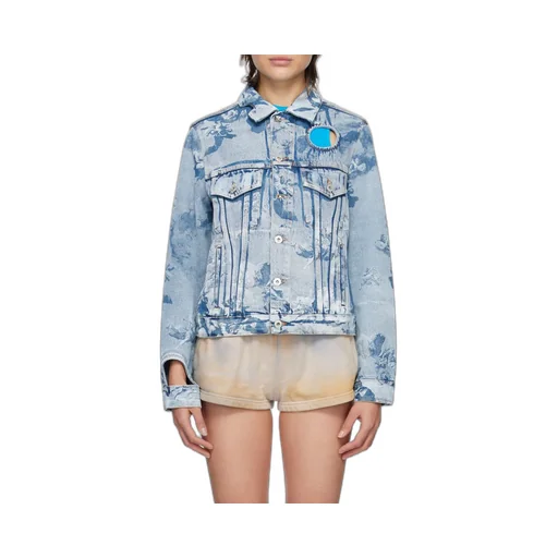 Cut-Out Long-Sleeved Denim Jacket
