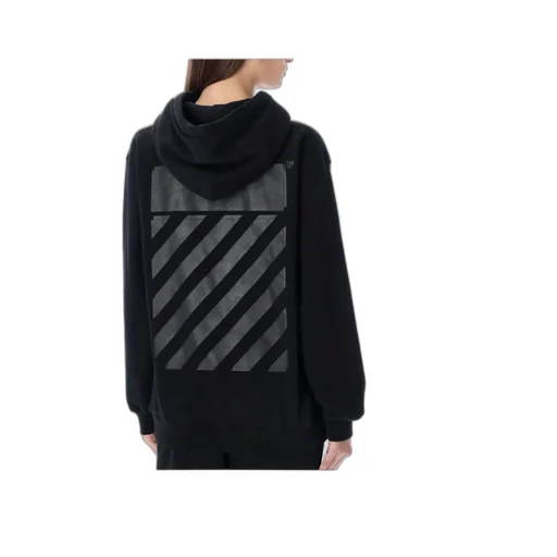 Diag-Print Cotton Hoodie