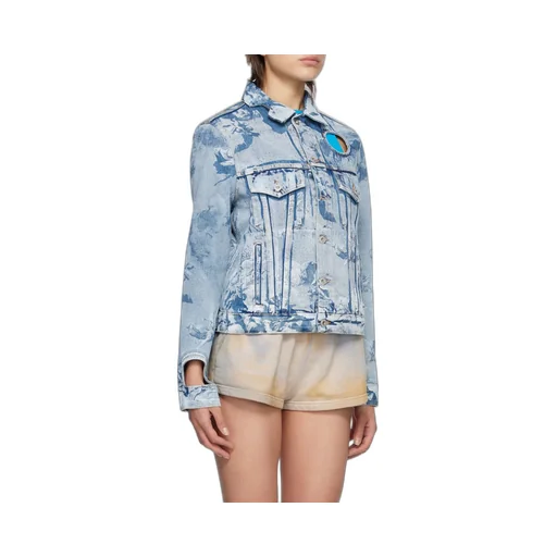 Cut-Out Long-Sleeved Denim Jacket