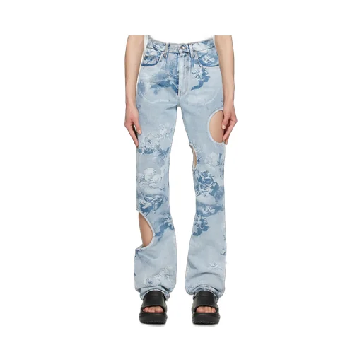 Cut-Out Detail Denim Jeans