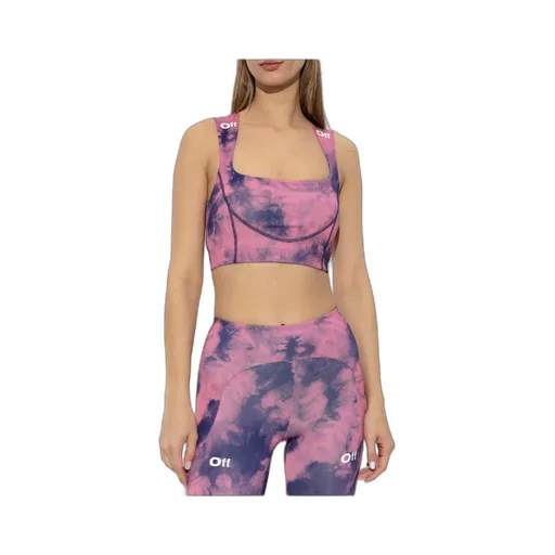 Tie-Dye Logo Printed Sports Bra