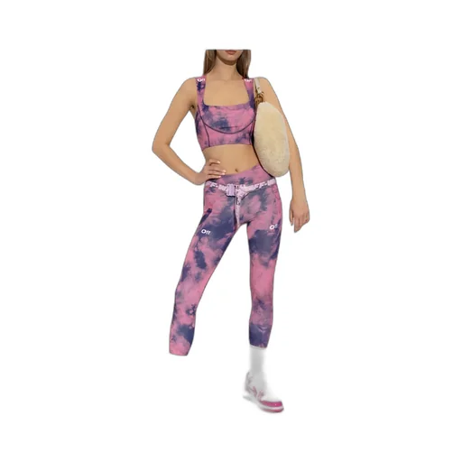 Tie-Dye Logo Printed Sports Bra