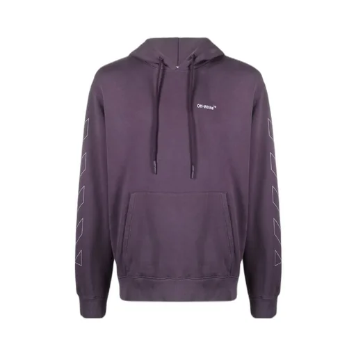 Diag-Print Cotton Hoodie