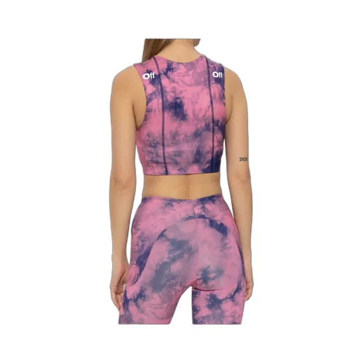Tie-Dye Logo Printed Sports Bra
