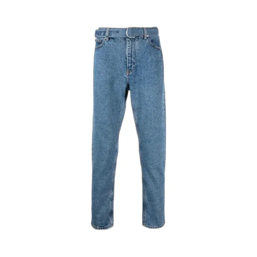 Belted Straight Leg Cropped Jeans