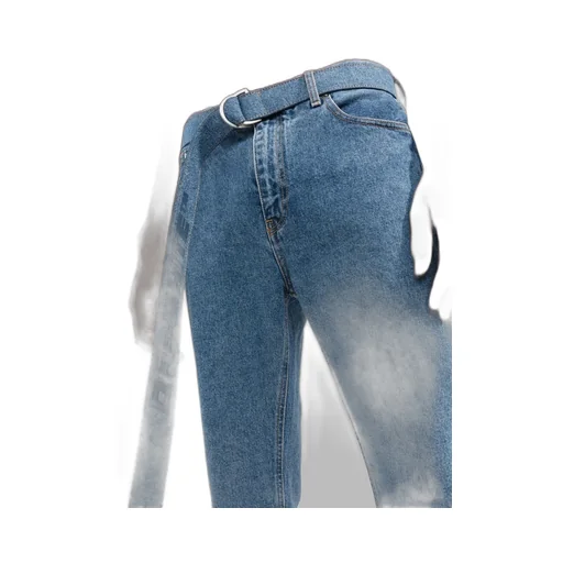 Belted Straight Leg Cropped Jeans