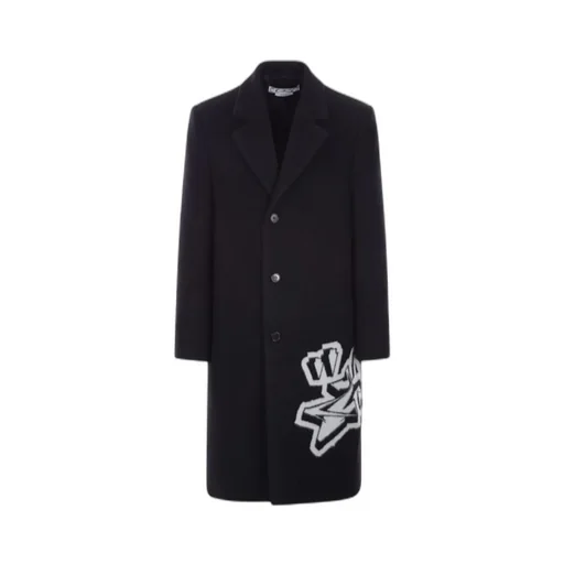 Graphic Printed Single-Breasted Coat