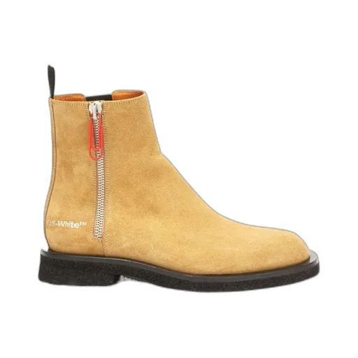 Logo Printed Zipped Ankle Boots