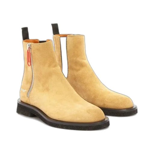 Logo Printed Zipped Ankle Boots