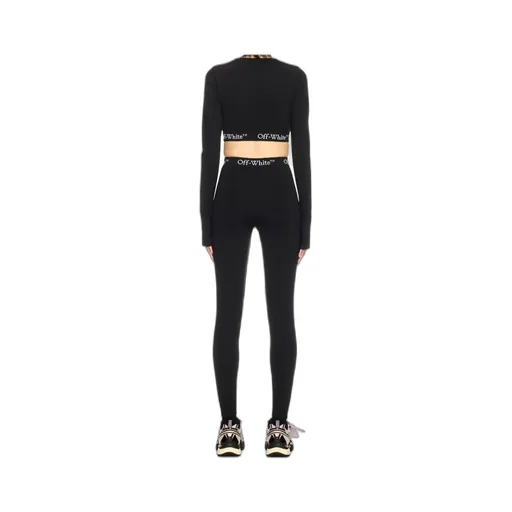 Logo Band Zip Crop Top