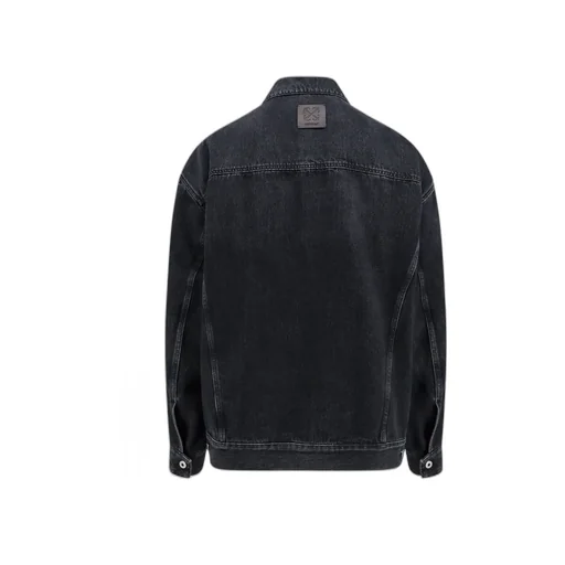 Logo Patch Buttoned Denim Jacket