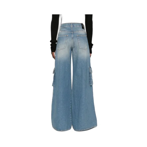 Logo Patch Wide Leg Jeans