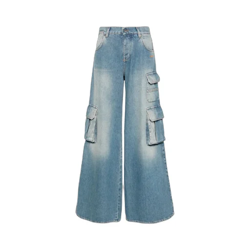Logo Patch Wide Leg Jeans