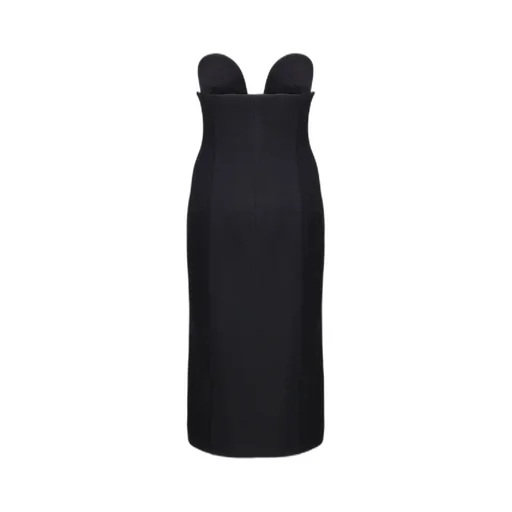 Strapless Zipped Midi Dress