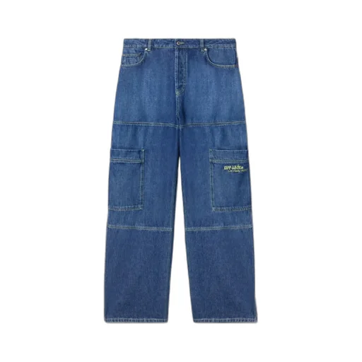 Irregular Logo Embroidered Jeans