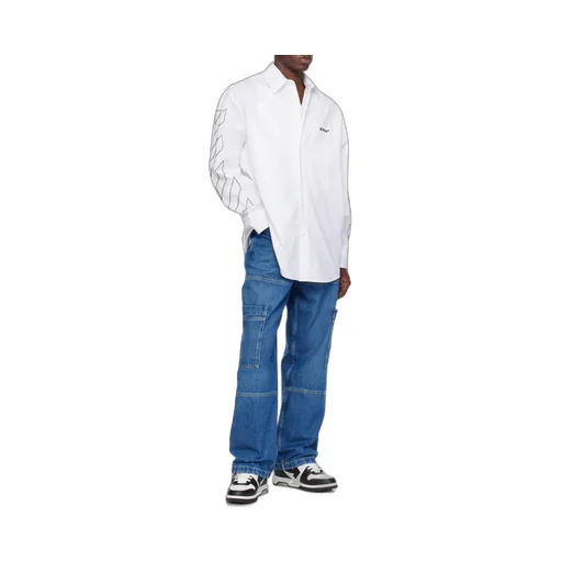 Logo Embroidered Long Sleeved Overshirt