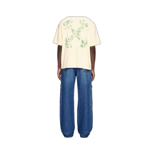 Irregular Logo Embroidered Jeans