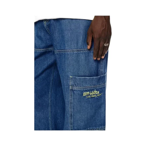 Irregular Logo Embroidered Jeans
