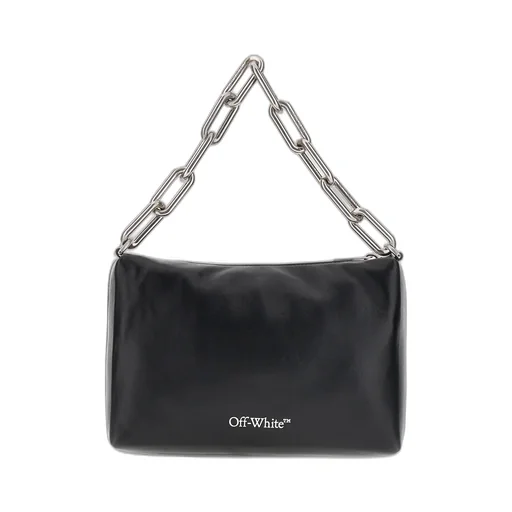Logo Printed Zip-Up Shoulder Bag