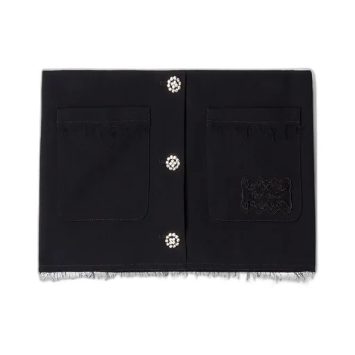 Logo Embroidered Mid-Rise Mini Skirt