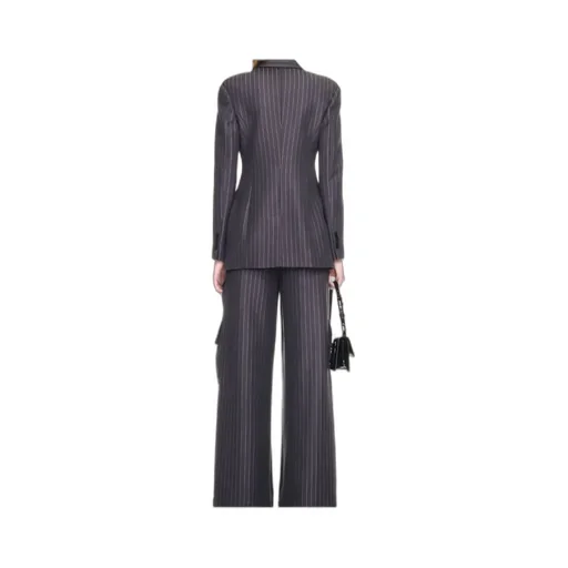 Striped Single-Breasted Blazer