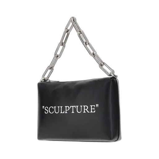 Logo Printed Zip-Up Shoulder Bag