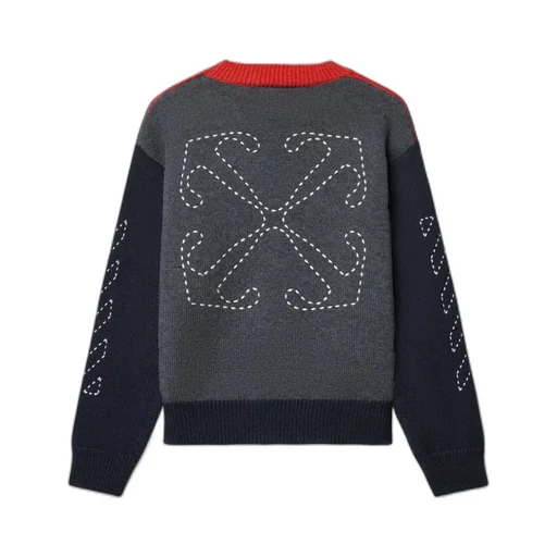 Arrow Stitched Colour-Block Jumper