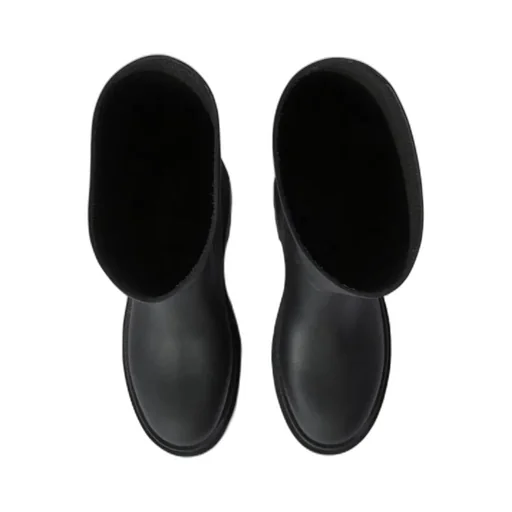 Slogan Printed Round Toe Boots