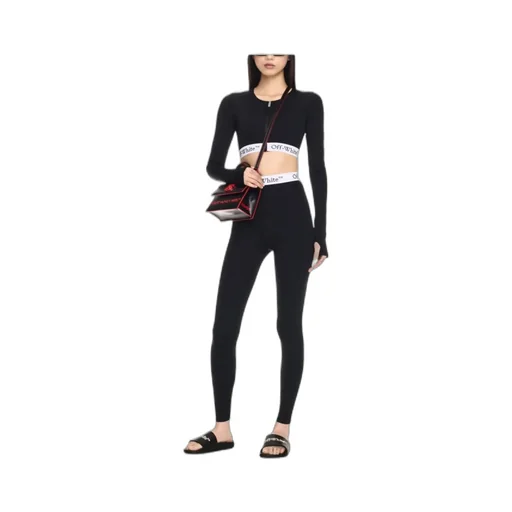 Logo Waistband Stretch Leggings