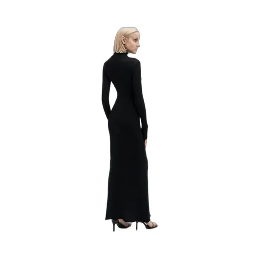 Off Stamp High Neck Long-Sleeved Dress