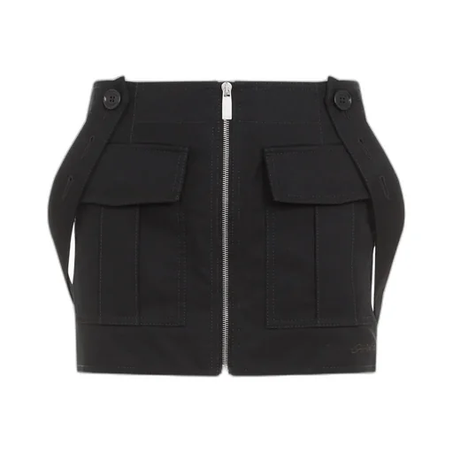Zip-Up Button Detailed Skirt