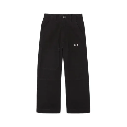 Off Stamp Printed Straight Leg Trousers