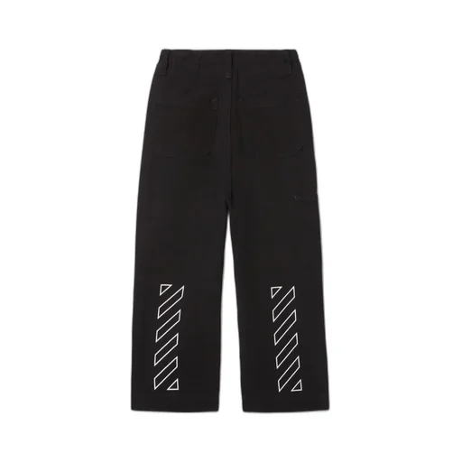 Off Stamp Printed Straight Leg Trousers