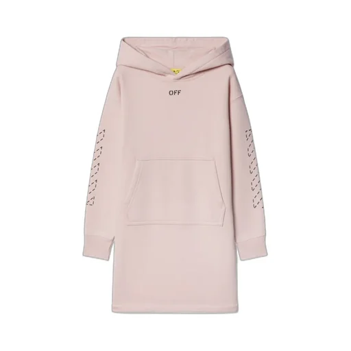 Arrow Stitched Cotton Hoodie Dress