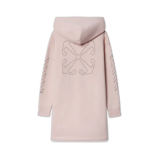 Arrow Stitched Cotton Hoodie Dress