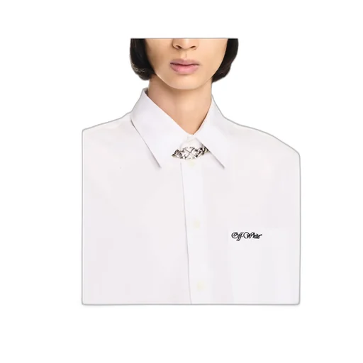 Logo Embroidered Long-Sleeved Shirt