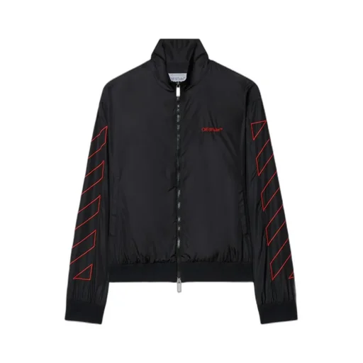 Logo Embroidered Zip-Up Bomber Jacket