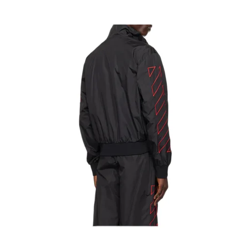 Logo Embroidered Zip-Up Bomber Jacket