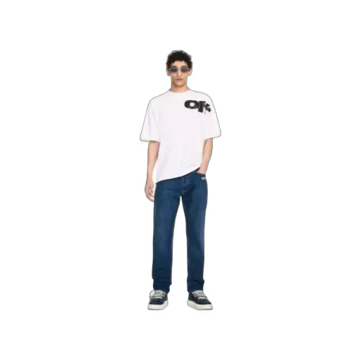 Logo Patch Straight Leg Jeans