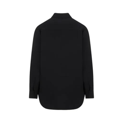 Logo Embroidered Buttoned Shirt Jacket