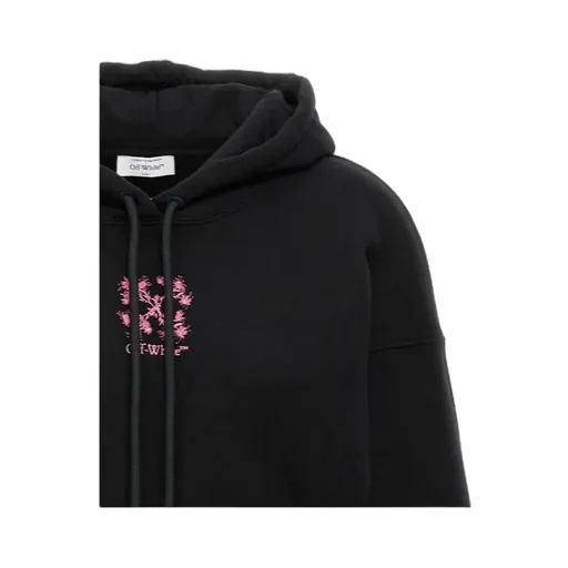 Logo Embroidered Cropped Hoodie