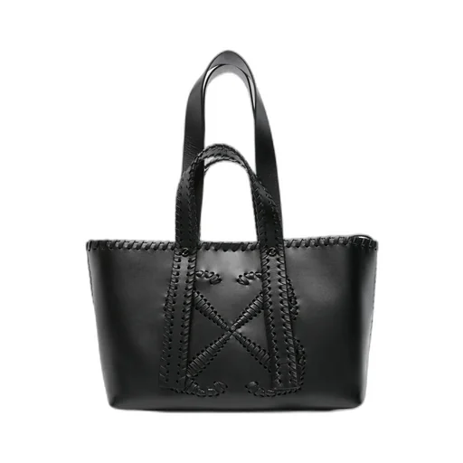 Arrows-Stitch Leather Tote Bag