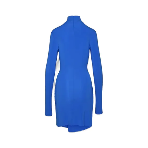 High-Neck Stretch Midi Dress