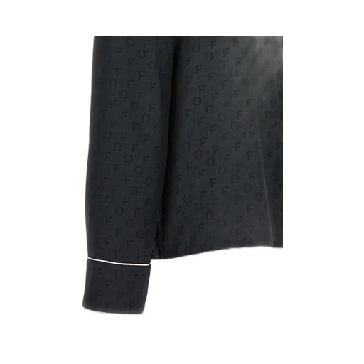 Monogram Jaquard Curved Hem Pajama Top