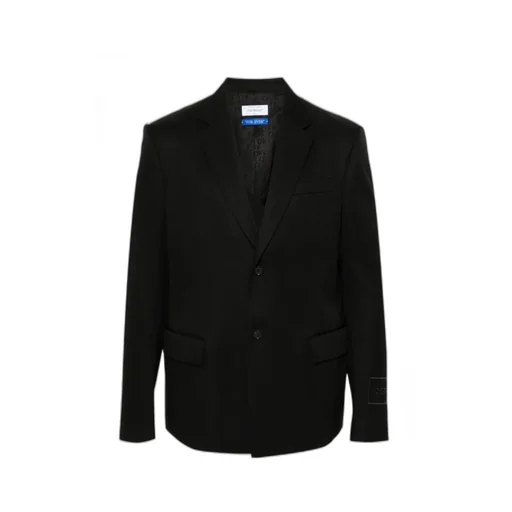 Single-Breasted Logo Embroidered Blazer