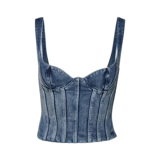 Bustier Sleeveless Denim Top