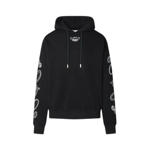 Bandana-Embroidered Drawstring Hoodie