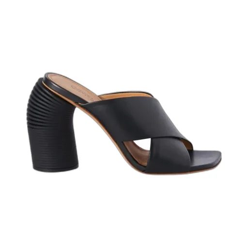 Crossover Strap Heeled Mules